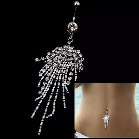 ❤️❤️❤️❤️❤️RHINESTONE BELLY RING - Picture 2 of 8